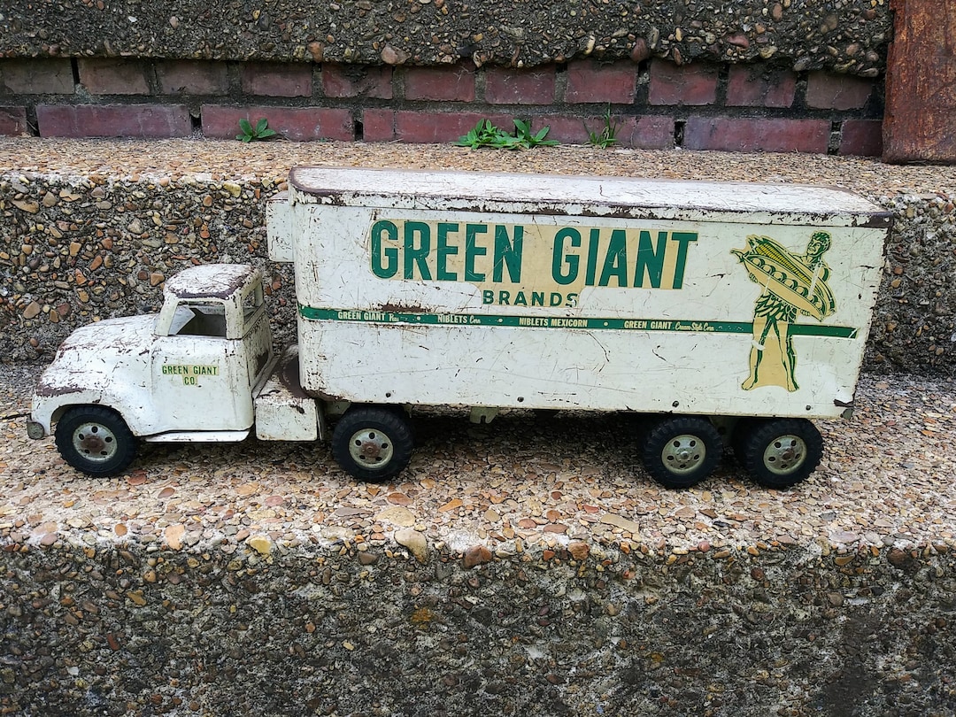 Vintage 1950's Era 'green Giant' Tonka Truck With Reefer Trailer