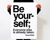 Oscar Wilde Quote, Modern Minimalis Print,Large Wall Art ,Motivational Quote,Wall Art Modern, Black and White ,Minimalist Poster