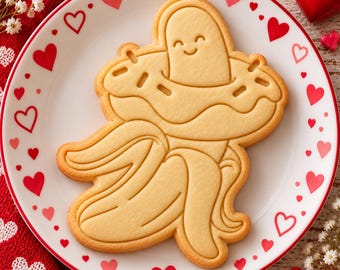 Tagliabiscotti e timbro a forma di banana divertente, timbro per biscotti a tema amore