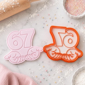 Emporte-pièce et embosseuse Six Seven, tampon à biscuits pour fête d'anniversaire tendance