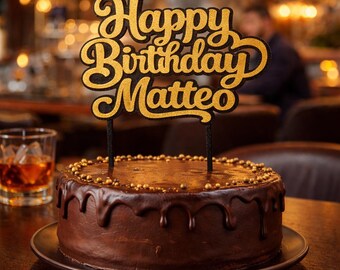Custom Name Birthday Cake Topper | Personalized Script Party Decoration
