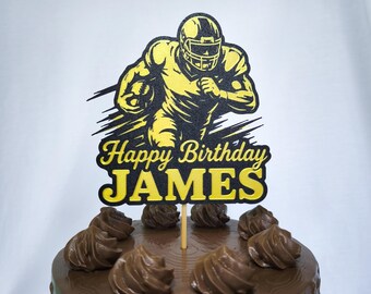 Personalized American Football Cake Topper with Stand, Custom Cake Topper, Custom Name, Keepsake Birthday Gift, Custom name topper