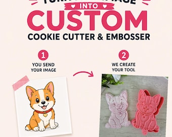 Custom Cutter and Stamp, Personalized Photo Embosser – Turn Any Image or Logo Into a Cutter with Stamp for Cookies, Fondant, Clay & Ceramics