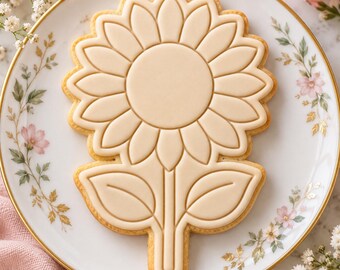 Tagliapasta e timbro a forma di girasole, timbro floreale per biscotti