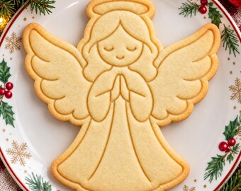 Christmas Angel Cookie Cutter & Embosser, Praying Angel Stamp