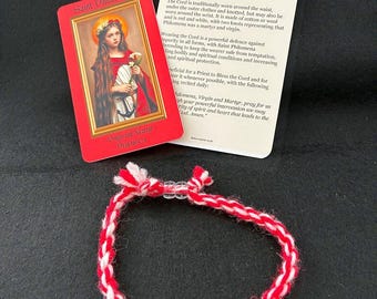 St Philomena Cord Bracelet – plain or with medal