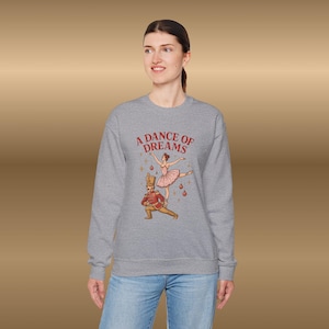 Felpa con stampa Schiaccianoci, maglione natalizio Schiaccianoci, girocollo da balletto per le feste, maglione da ballo festivo, maglione invernale Schiaccianoci, balletto