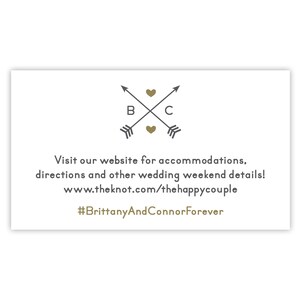 Tarjetas para sitios web de bodas con monogramas modernos / Inserto de información de bodas