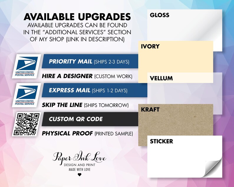 Baby Registry Cards | Shower Invitation or Birth Announcement Insert | Register Online | Website