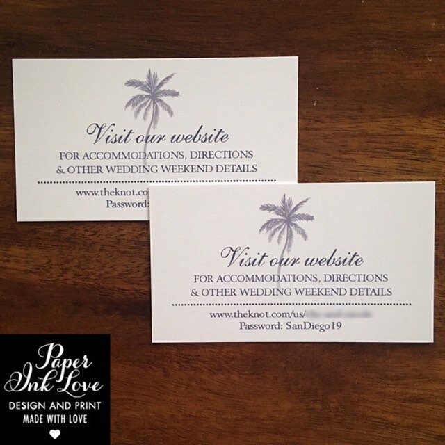 Wedding Website Cards, Enclosure Cards, Wedding Hashtag