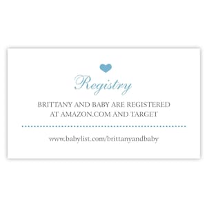 Baby Registry Cards | Shower Invitation or Birth Announcement Insert | Register Online | Website