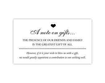 Wedding Wishing Well Cards | Honeymoon Registry Inserts | Cash At Wedding | Monetary Gifts Request
