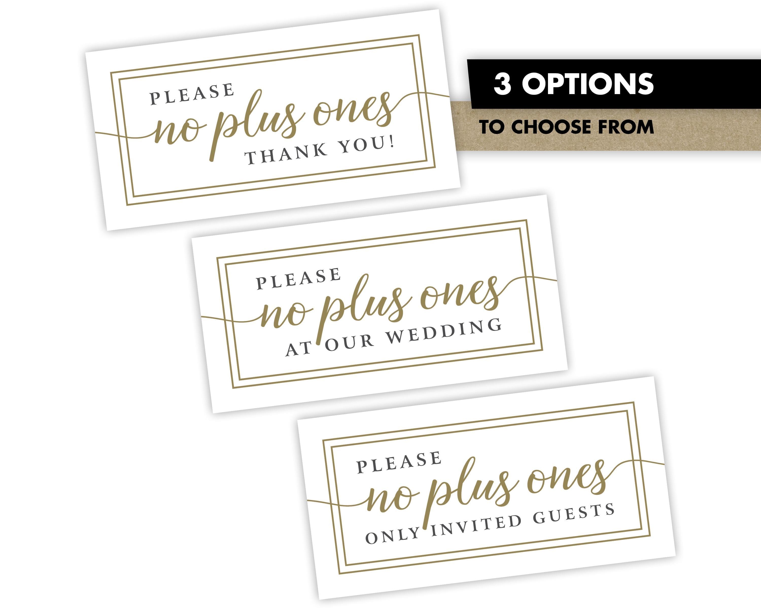 No Plus Ones Wedding Invitation Insert Cards | No Uninvited Guests