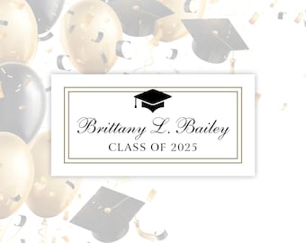 Tarjetas de nombre de graduación 2025 para invitación o anuncio de graduación, inserto para tarjeta de nombre de graduación universitaria o de secundaria de 3,8 x 7,6 cm.