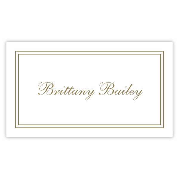 Formal Place Cards for Wedding Printed Gold Escort Cards w/ Double Border, Personalized Name Cards, Custom Place Cards for Dinner Reception