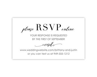 Online Response Card | Wedding RSVP Cards with Website or Text to Reply
