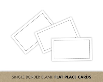 Tarjetas de lugar en blanco con borde negro / Caligrafía hecha a mano / Tarjetas de acompañante para recepción de boda (2x3.5)