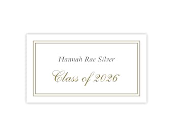 Tarjetas de nombre de graduación / Clase de 2026 / Insertos impresos para invitaciones y anuncios de graduación
