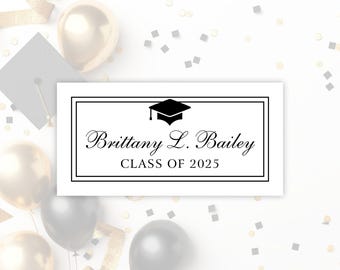 Tarjetas de nombre para anuncio/invitación de graduación, tarjetas de nombre para graduación de secundaria 2025, 3,8 x 7,6 cm