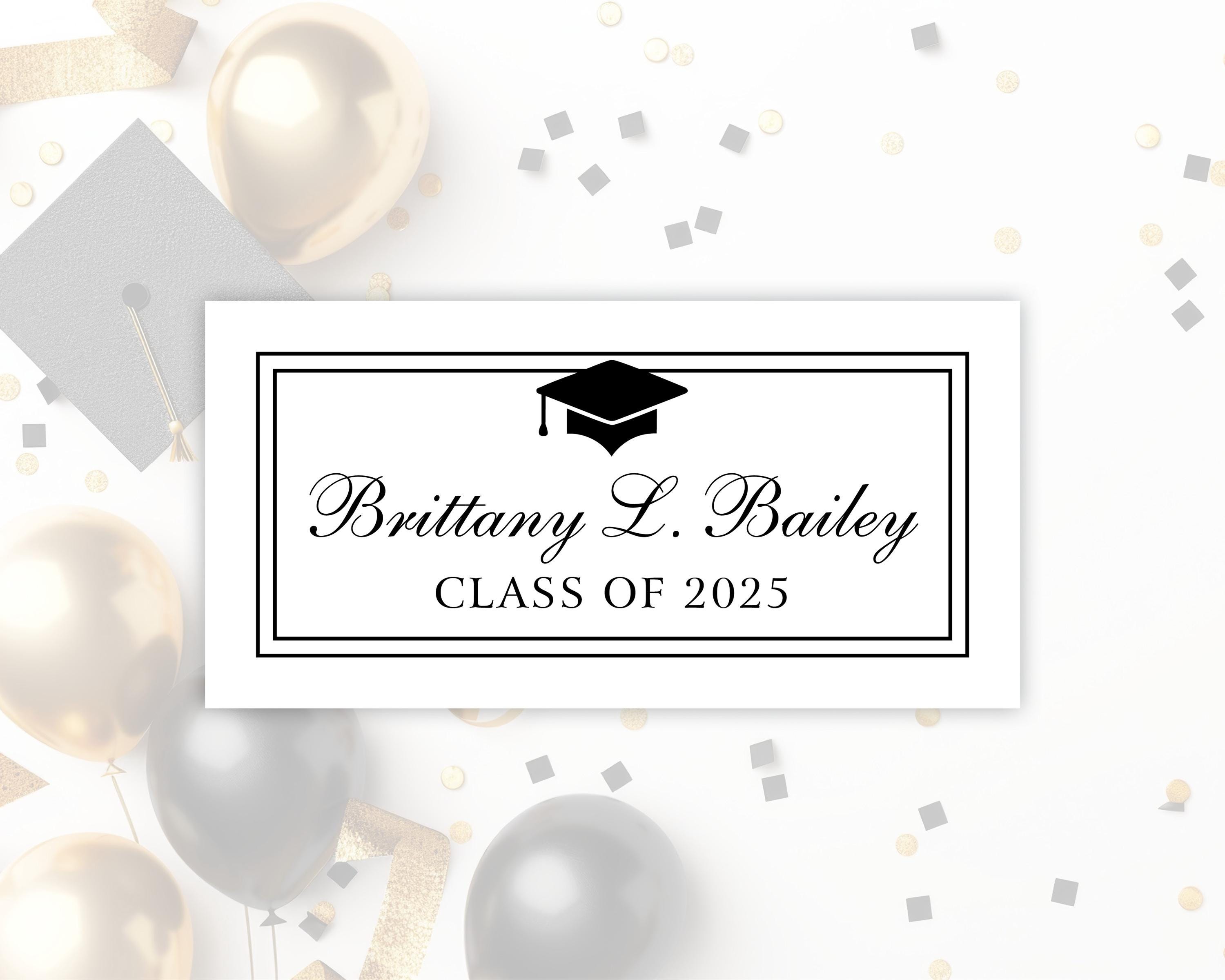 Graduation Name Card Inserts for Graduation Announcement / Graduation  Invitation, Formal 2025 High School Graduation Name Cards, 1.5\, image size:3000x2400
