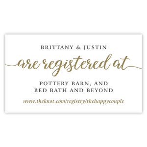 Gedruckte Hochzeit Standesamtkarten | Brautparty-Geschenk-Registratur-Karten | Paar-Dusche-Registrierkarten | Standesamt Website Karten | Hauseinweihung