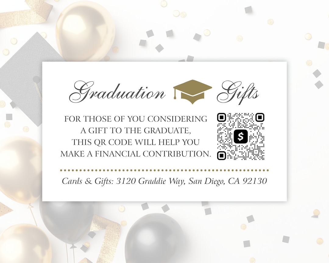 2025 Graduation Invitation Insert Card With Venmo QR Code for ...