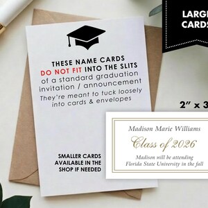 Personalized Graduation Name Cards | High School Grad | College Announcement | Class of 2026