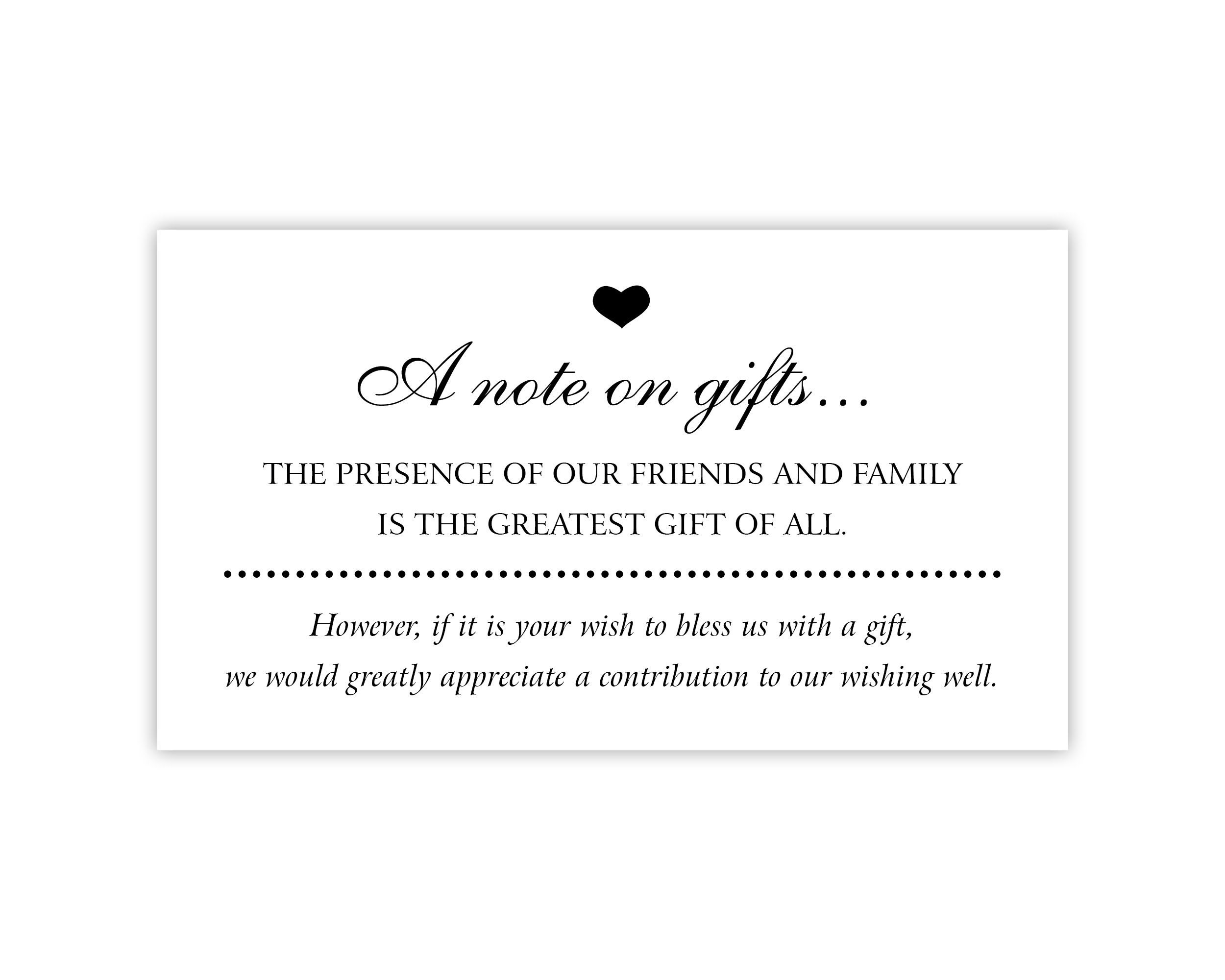 Wedding Gift Registry Insert Card Template Wishing Well -  Portugal