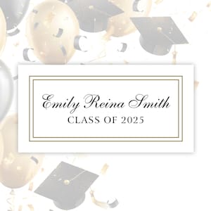 Tarjetas de nombre de graduación 2025 para anuncio/invitación de graduación, tarjeta de nombre de graduación de secundaria, inserto para nombre de graduado (3,8 x 7,6 cm)