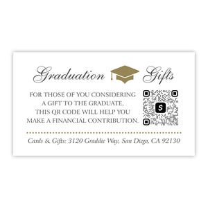 Cash for Graduation Registry Cards | Cash App or Venmo College Fund QR Code | Donation