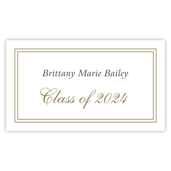 Printed Name Cards for Graduation Announcement / Graduation Invitation, 2024 High School Graduation Name Card 3x1.5 Grad Name Card Insert