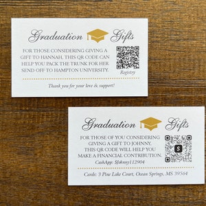 2024 Graduation Invitation Insert Card with QR Code, Graduation Announcement Enclosure Card, Graduation Registry, Graduation Venmo / CashApp image 6