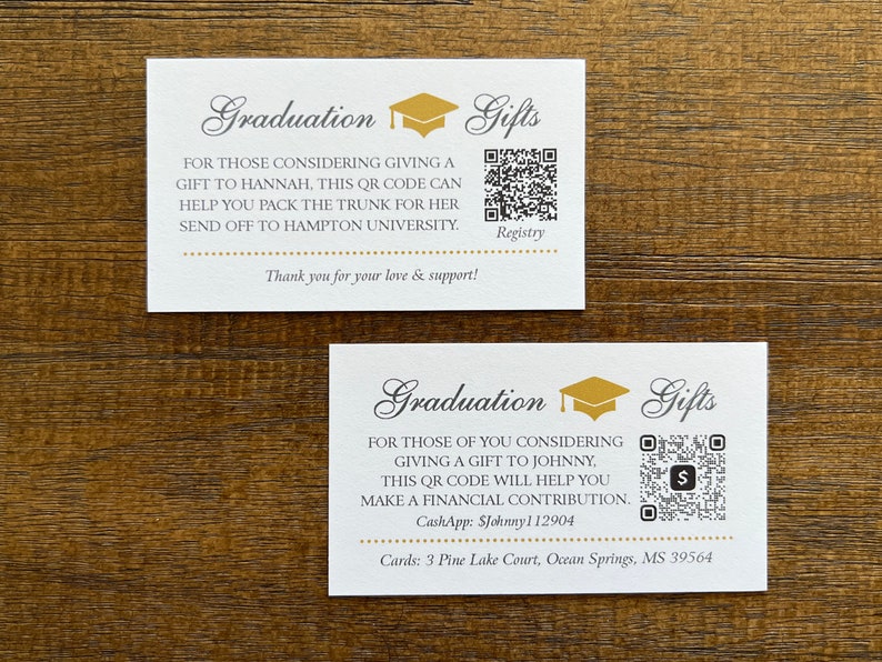 2024 Graduation Invitation Insert Card with QR Code, Graduation Announcement Enclosure Card, Graduation Registry, Graduation Venmo / CashApp image 6