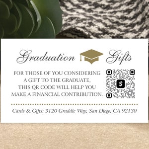 2024 Graduation Invitation Insert Card with QR Code, Graduation Announcement Enclosure Card, Graduation Registry, Graduation Venmo / CashApp image 3