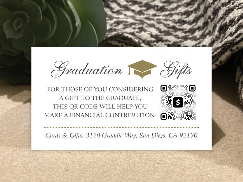 2024 Graduation Invitation Insert Card with QR Code, Graduation Announcement Enclosure Card, Graduation Registry, Graduation Venmo / CashApp image 3