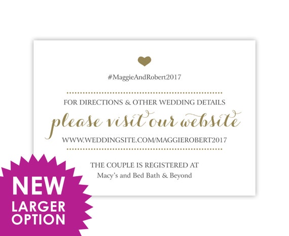 wedding registry cards enclosure