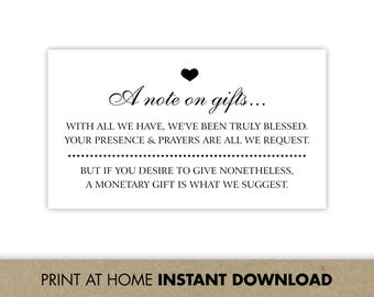 Monetary Gift Request Cards | Wedding, Shower | Financial Gifts | Cash / Money (Digital Download)