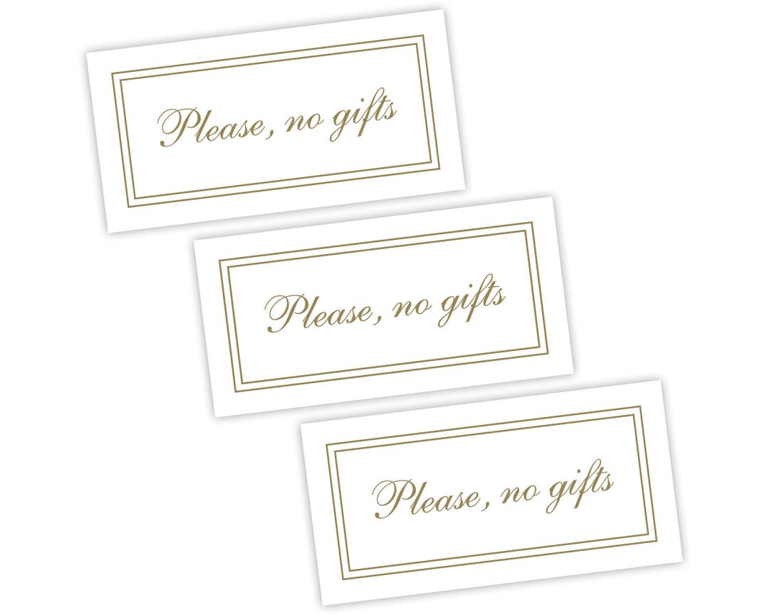 Please No Gifts Cards | Invitation Inserts | No Presents