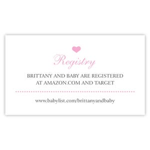 Baby Party Standesamtkarten für Mädchen | Babypartyeinladung oder Geburtsanzeige Einsatz | Baby Standesamt Website | Baby-Geschenk-Registratur-Karte