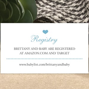 Baby Registry Cards | Shower Invitation or Birth Announcement Insert | Register Online | Website