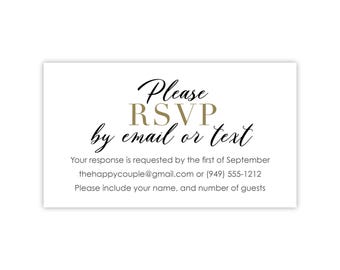 Email Reply Inserts | Text Back RSVPs | Casual Response Cards for Birthdays, Showers, Dinners