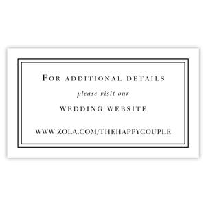 Printed Wedding Website Cards | Minimalist Invitation Inserts | Online Wedding Information & Details