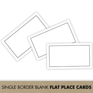 Tarjetas de lugar en blanco impresas con borde negro para caligrafía / Tarjetas de lugar escritas a mano para bodas, etiquetas de agradecimiento / etiquetas de alimentos, 2x3.5