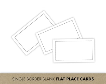 Blank Place Cards Printed w/ Black Border for Calligraphy / Handwritten Place Card Stock for Wedding, Thank You Tags / Food Labels, 2x3.5