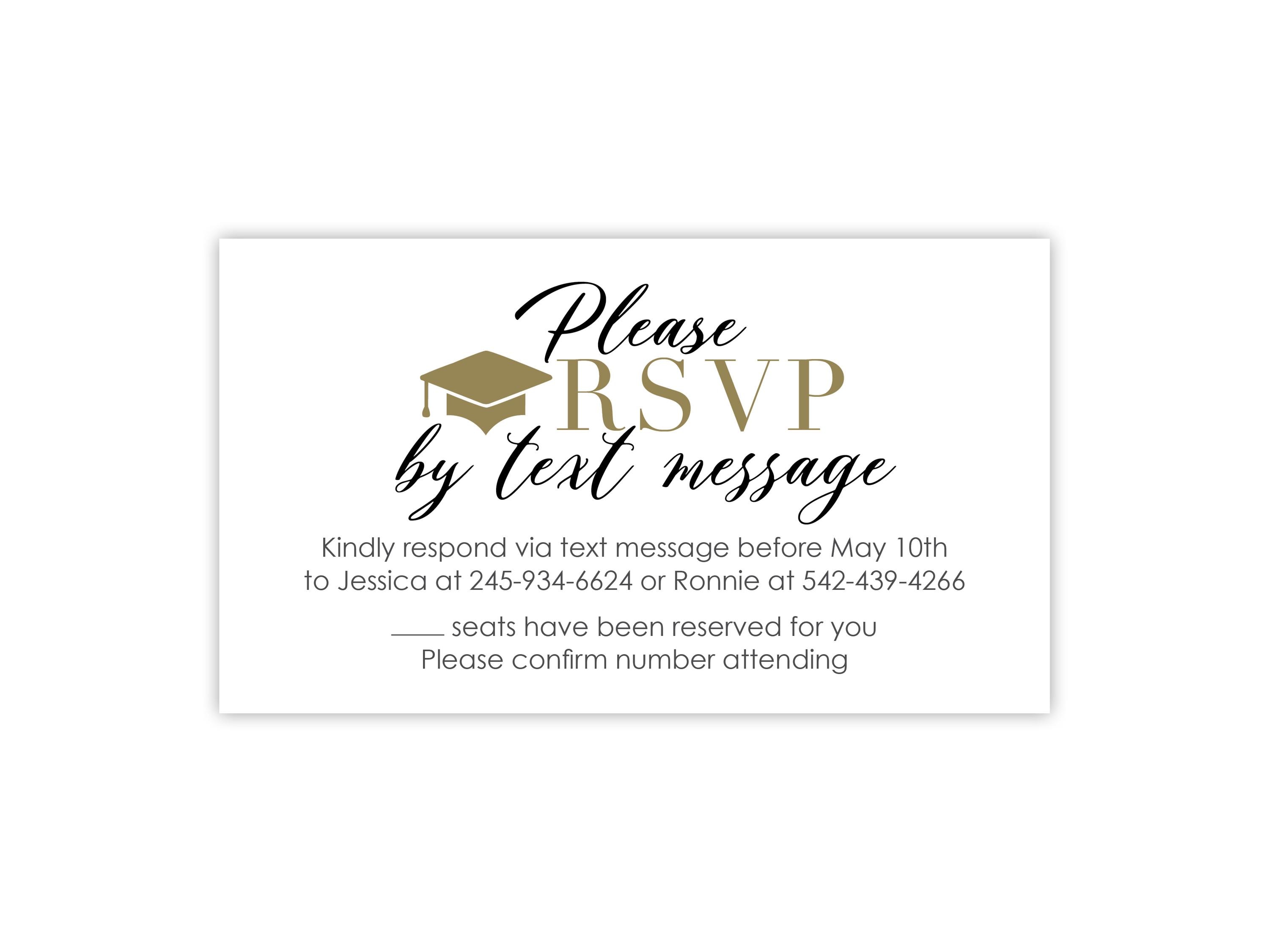 Graduation RSVP Cards | Response Cards for Grad Party | Reply by Text Inserts (no Envelopes) - Etsy Graduation RSVP Cards | Response Cards for Grad Party | Reply by Text Inserts (no Envelopes) - Etsy
