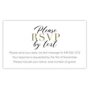 RSVP by Text Cards | RSVP カード | 返信カード | 結婚式招待状、ブライダル シャワー、ベビー シャワー、誕生日パーティー用印刷返信カード...