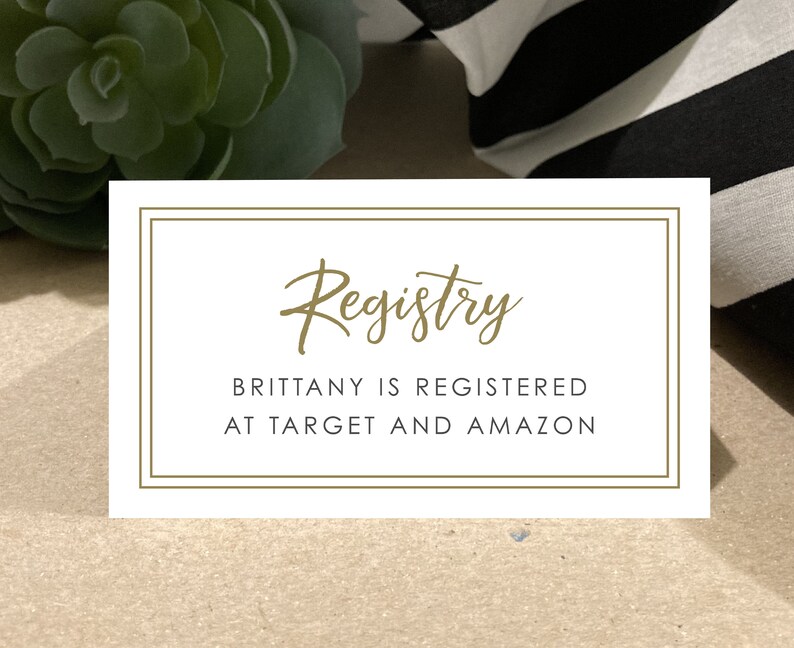 Bridal Shower Registry Card Baby Shower Gift Registry Etsy