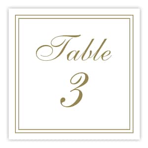 Numeri da tavolo con bordo dorato / Numeri da tavolo per matrimoni formali / Numeri da tavolo stampati per ricevimenti nuziali / Numeri da tavolo per cena