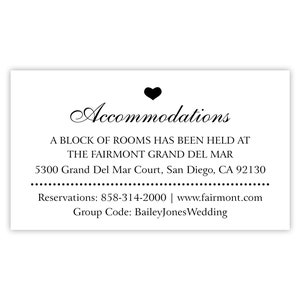 Hotel Accommodations Card for Destination Wedding w/ Room Block Information / Room Reservation Card / Wedding Invitation Enclosure Card