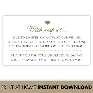 No se permiten invitados adicionales en la invitación de boda imprimible / No se permiten invitados adicionales en la invitación de boda / No se permiten invitados no invitados Descarga instantánea / No se permiten invitados